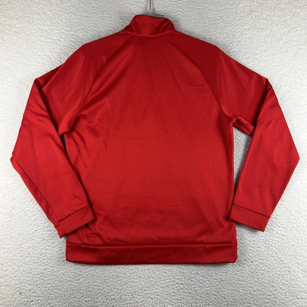 Nike Dri-FIT Fleece Shirt Mens Medium Red 1/4 Zip Mock Neck Running Top Athletic